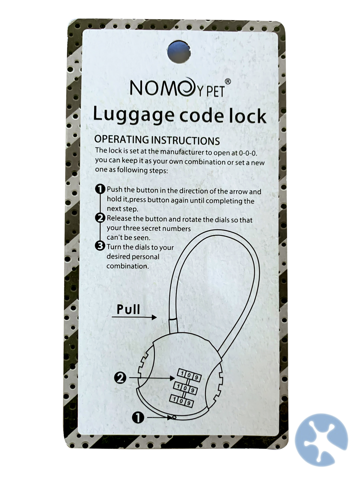 Anti-Theft Lock | Dial Lock Wire Type Lock | 3 Dial Code | No Key Needed | Reptile Terrarium Cage Lock | NFF-13
