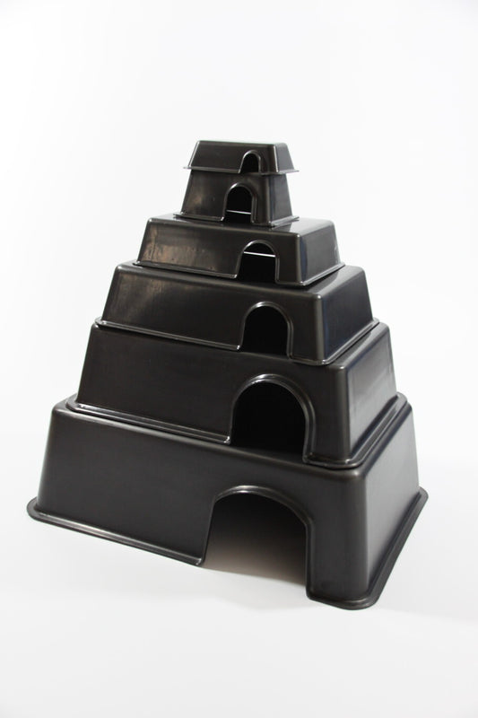 Black Plastic Reptile Breeder Hide Box | Rectangular | Live Hermit Crabs Shelter | Live Garden Snails