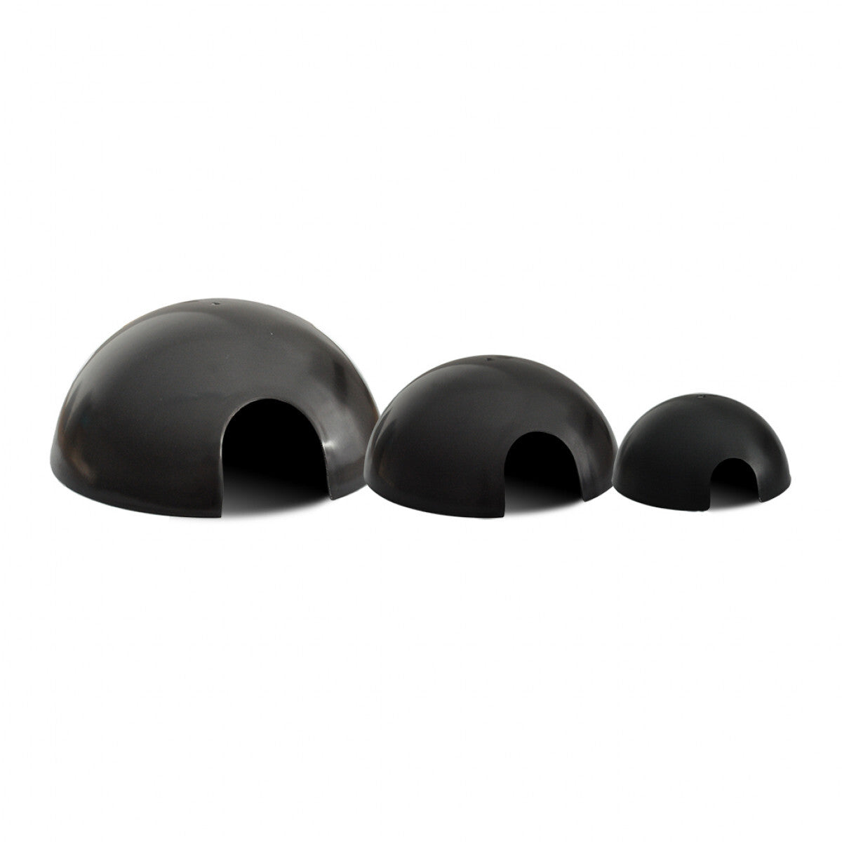 Black Plastic Reptile Round Breeder Hide Box | Live Hermit Crabs Shelter | Live Garden Snails