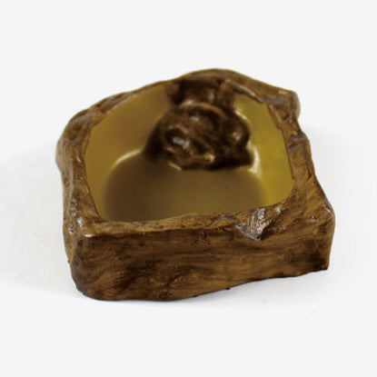 Brown Rock Bowl | Reptile Resin Food and Water Bowl