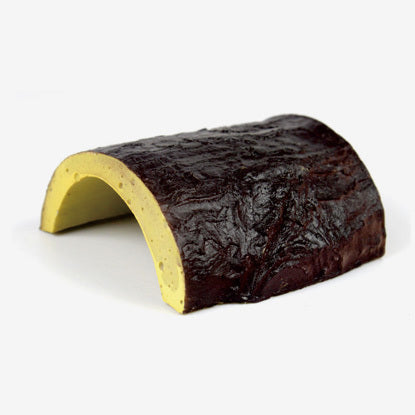 Short Dark Brown Log Hide | Reptile Resin Cave Log