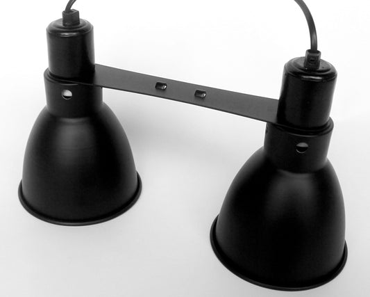 Terrarium Double Lamp Holder & Cover | Holds Dual Reptile Heating and Lighting Lamp