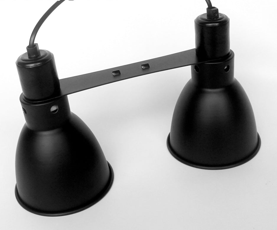Terrarium Double Lamp Holder & Cover | Holds Dual Reptile Heating and Lighting Lamp
