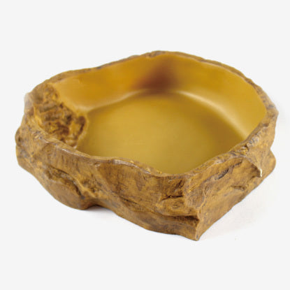 PetWave |Light Brown Rock Bowl | Reptile Resin Food and Water Bowl ...