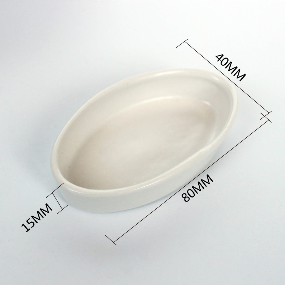 White Ceramic Reptile Water Bowls | Terrarium Bearded Dragon Feeding Bowl