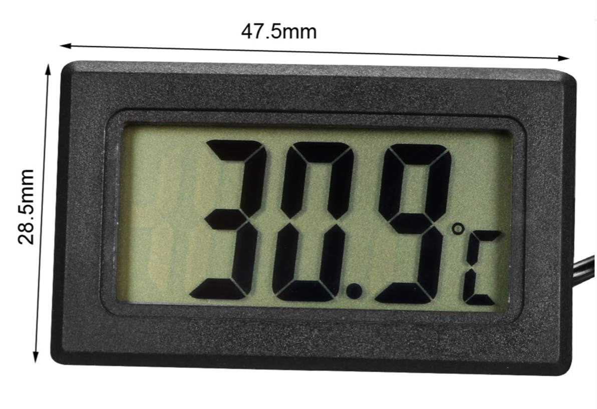 Digital Thermometer with Probe | 1m Probe | Reptile Vivarium | 4.8cm*2.9cm*1.5cm | NFF-30B